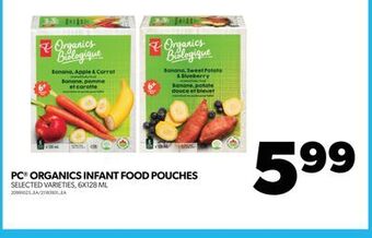 Real Canadian Superstore Pc organics infant food pouches, 6x128 ml offer