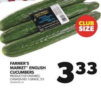 Real Canadian Superstore Farmer's market english cucumbers, 3's offer