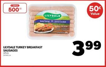 Real Canadian Superstore Lilydale turkey breakfast sausages, 375 g offer