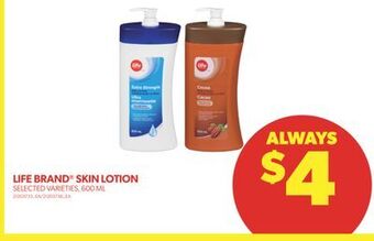 Real Canadian Superstore Life brand skin lotion, 600 ml offer