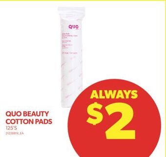 Real Canadian Superstore Quo beauty cotton pads, 125's offer
