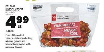 Real Canadian Superstore Pc pink muscat grapes offer