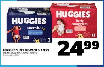 Real Canadian Superstore Huggies super big pack diapers, 32-108's offer