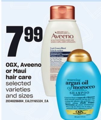 Loblaws Ogx, aveeno or maui hair care offer