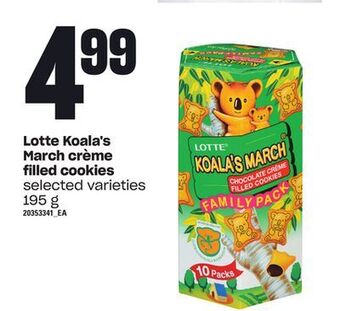 Loblaws Lotte koala's march crème filled cookies, 195 g offer