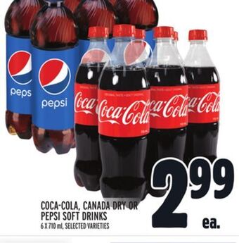 Metro Coca-cola, canada dry or pepsi soft drinks offer