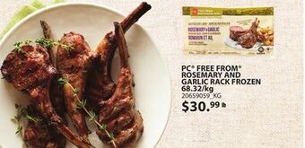 Loblaws Pc free from rosemary and garlic rack frozen offer