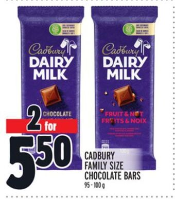Metro Cadbury family size chocolate bars offer