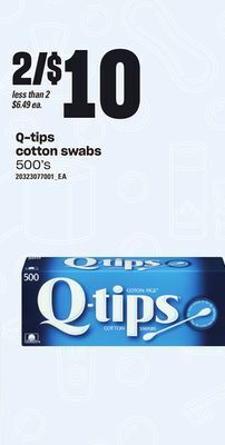 Loblaws Q-tips cotton swabs, 500's offer