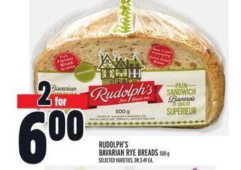 Metro Rudolph's bavarian rye breads offer
