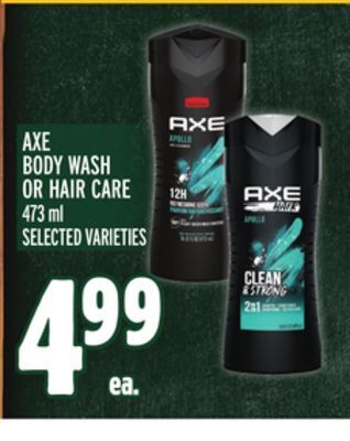 Metro Axe body wash or hair care offer