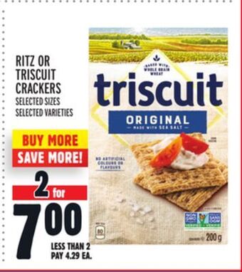 Metro Ritz or triscuit crackers offer