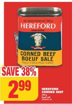 No Frills Hereford corned beef, 340 g offer