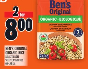 Metro Ben's original organic rice offer