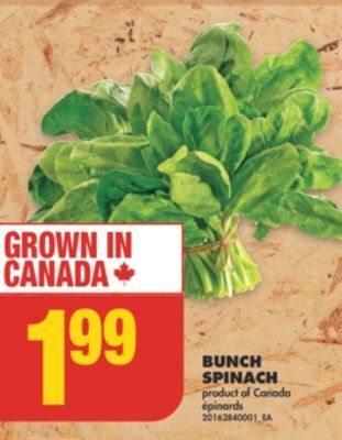 No Frills Bunch spinach offer