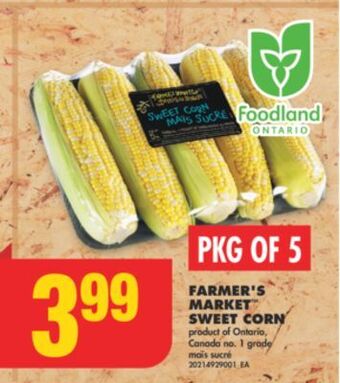 No Frills Farmer's market sweet corn, pkg of 5 offer