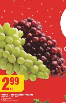 No Frills Green or red seedless grapes offer