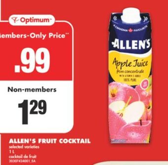 No Frills Allen's fruit cocktail, 1 l offer