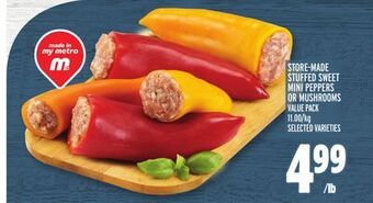 Metro Store-made stuffed sweet mini peppers or mushrooms value pack offer