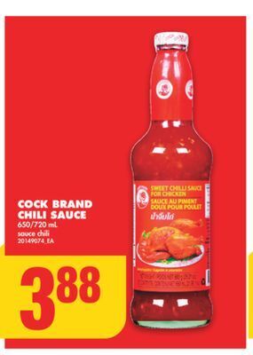 No Frills Cock brand chili sauce, 650/720 ml offer