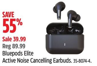 Canadian Tire Bluehive bluepods elite active noise cancelling earbuds offer