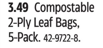 Canadian Tire Compostable 2-ply leaf bags, 5-pack offer