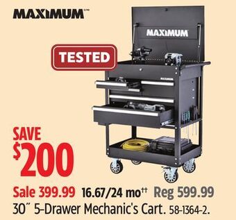 Canadian Tire Maximum 30 5-drawer mechanic's cart offer