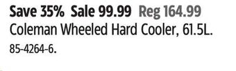 Canadian Tire Coleman wheeled hard cooler, 61.5l offer