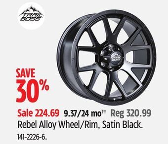 Canadian Tire Trail boss rebel alloy wheel/rim, satin black offer