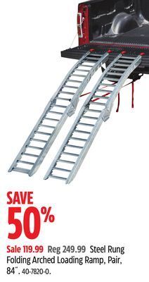 Canadian Tire Steel rung folding arched loading ramp, pair, 84˝ offer