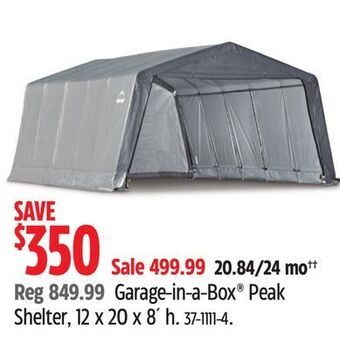 Canadian Tire Shelter logic garage-in-a-box peak shelter, 12 x 20 x 8´ h offer