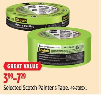 Canadian Tire Selected scotch painter's tape offer