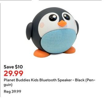 Staples Planet buddies kids bluetooth speaker - black (penguin) offer