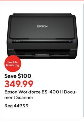 Staples Epson workforce es-400 ii document scanner offer
