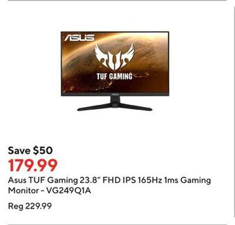 Staples Asus tuf gaming 23.8 fhd ips 165hz 1ms gaming monitor - vg249q1a offer