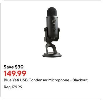 Staples Blue yeti usb condenser microphone - blackout offer