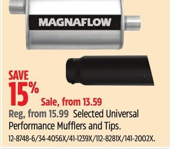 Canadian Tire Magnaflow selected universal performance mufflers and tips offer