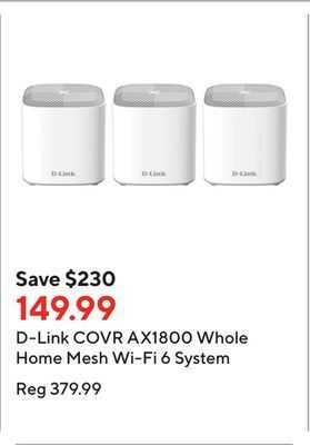 Staples D-link covr ax1800 whole home mesh wi-fi 6 system offer
