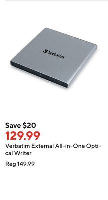 Staples Verbatim external all-in-one optical writer offer