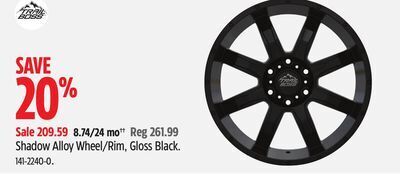 Canadian Tire Trail boss shadow alloy wheel/rim, gloss black offer