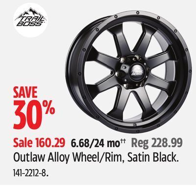Canadian Tire Trail boss outlaw alloy wheel/rim, satin black offer