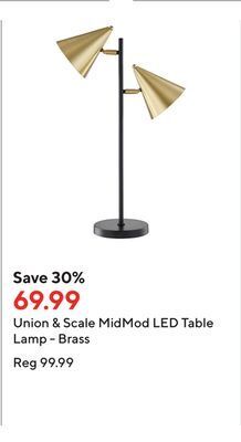 Staples Union & scale midmod led table lamp - brass offer