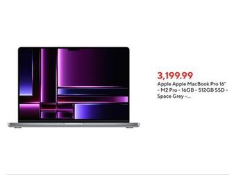 Staples Apple macbook pro 16 - m2 pro - 16gb - 512gb ssd - space grey - english offer