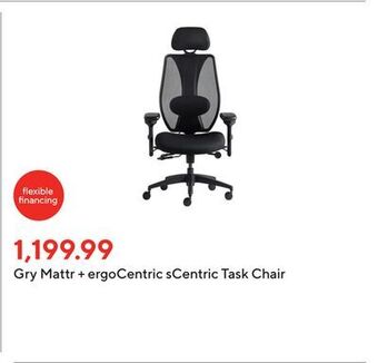 Staples Gry mattr + ergocentric scentric task chair offer