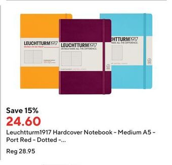 Staples Leuchtturm1917 hardcover notebook - medium a5 - port red - dotted - 5 7/8 x 8 1/4 offer