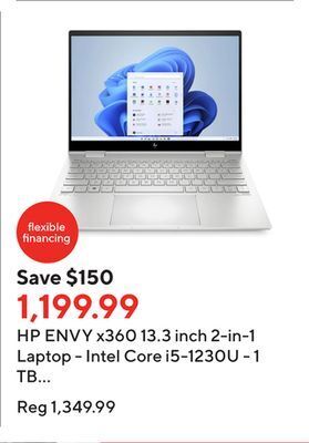 Staples Hp envy x360 13.3 inch 2-in-1 laptop - intel core i5-1230u - 1 tb ssd - 16 gb ram - windows 11 home offer