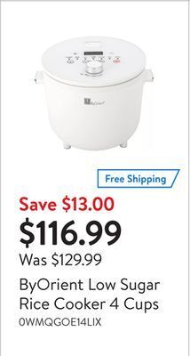Walmart Byorient low sugar rice cooker 4 cups offer