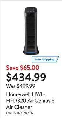 Walmart Honeywell hwlhfd320 airgenius 5 air cleaner offer