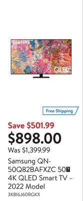 Walmart Samsung qn50q82bafxzc 50 4k qled smart tv – 2022 model offer