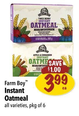Farm Boy Farm boy instant oatmeal offer